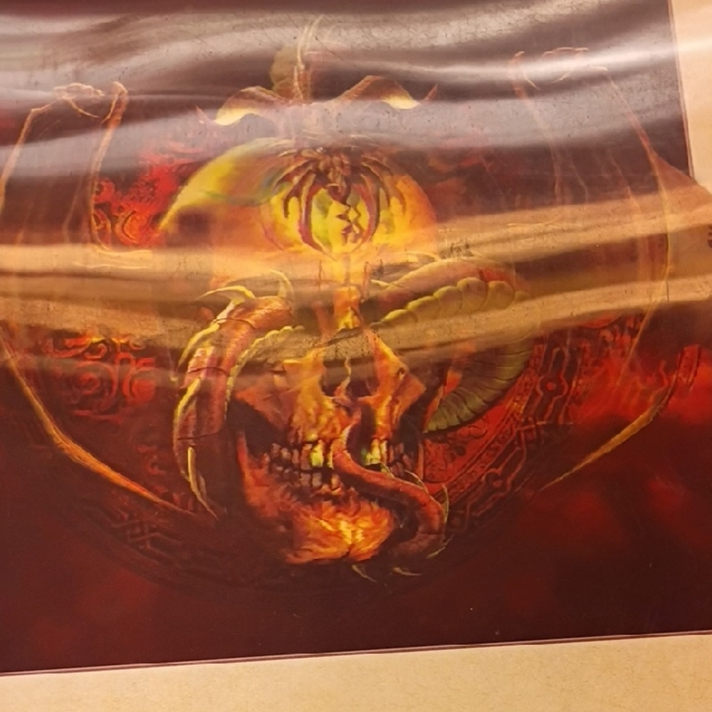 Fiery Skull Art Poster